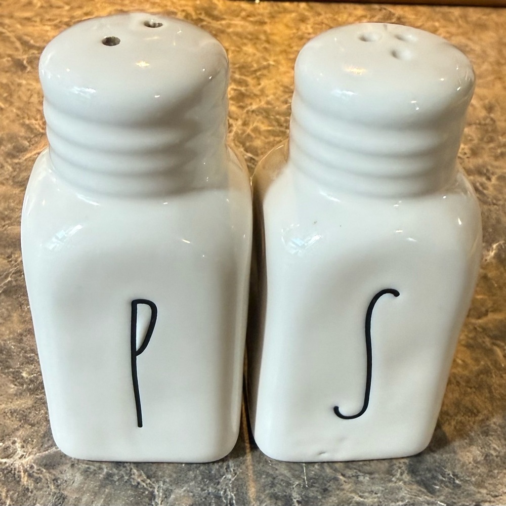 Rae Dunn White Ceramic Salt and Pepper Shakers